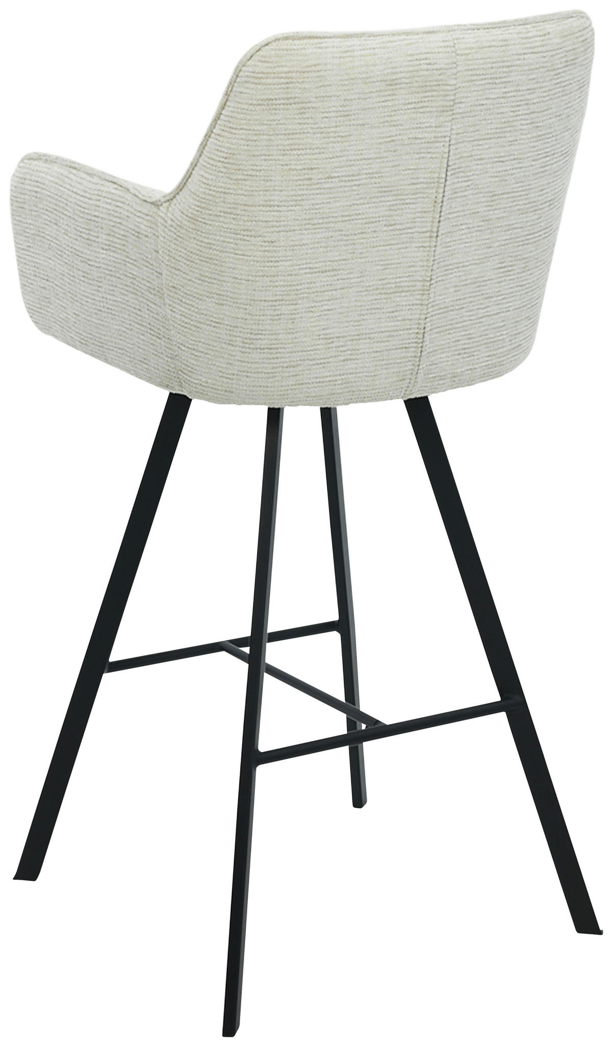 BARHOCKER Struktur Schwarz, Beige Eisen Sitzfläche 180° drehbar, automatische Rückholfunktion  - Beige/Schwarz, Design, Textil/Metall (55/108/58,5cm) - Carryhome