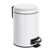 TRETEIMER LEMAN 3 L  - Schwarz/Weiß, Basics, Kunststoff/Metall (17/25cm) - Wenko