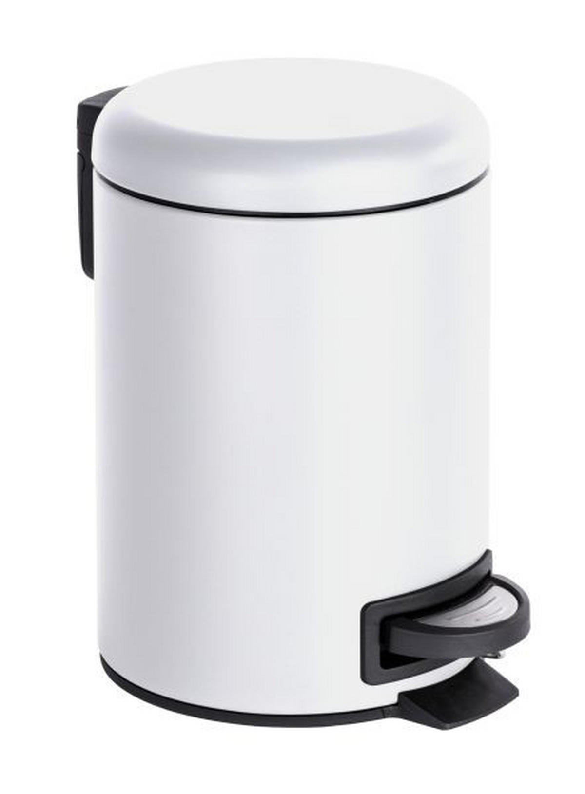 TRETEIMER LEMAN 3 L  - Schwarz/Weiß, Basics, Kunststoff/Metall (17/25cm) - Wenko