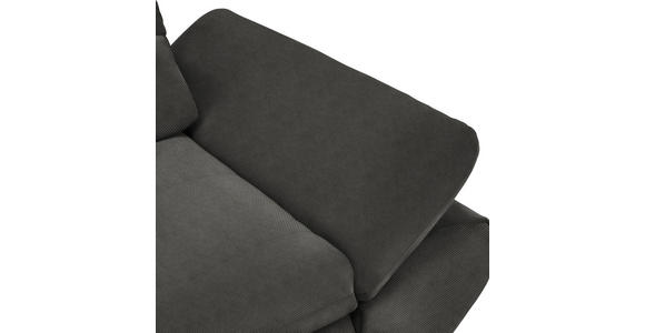 ECKSOFA  in Flachgewebe Dunkelgrau  204/341 cm  - Dunkelgrau/Schwarz, Design, Textil/Metall (204/341cm) - Xora