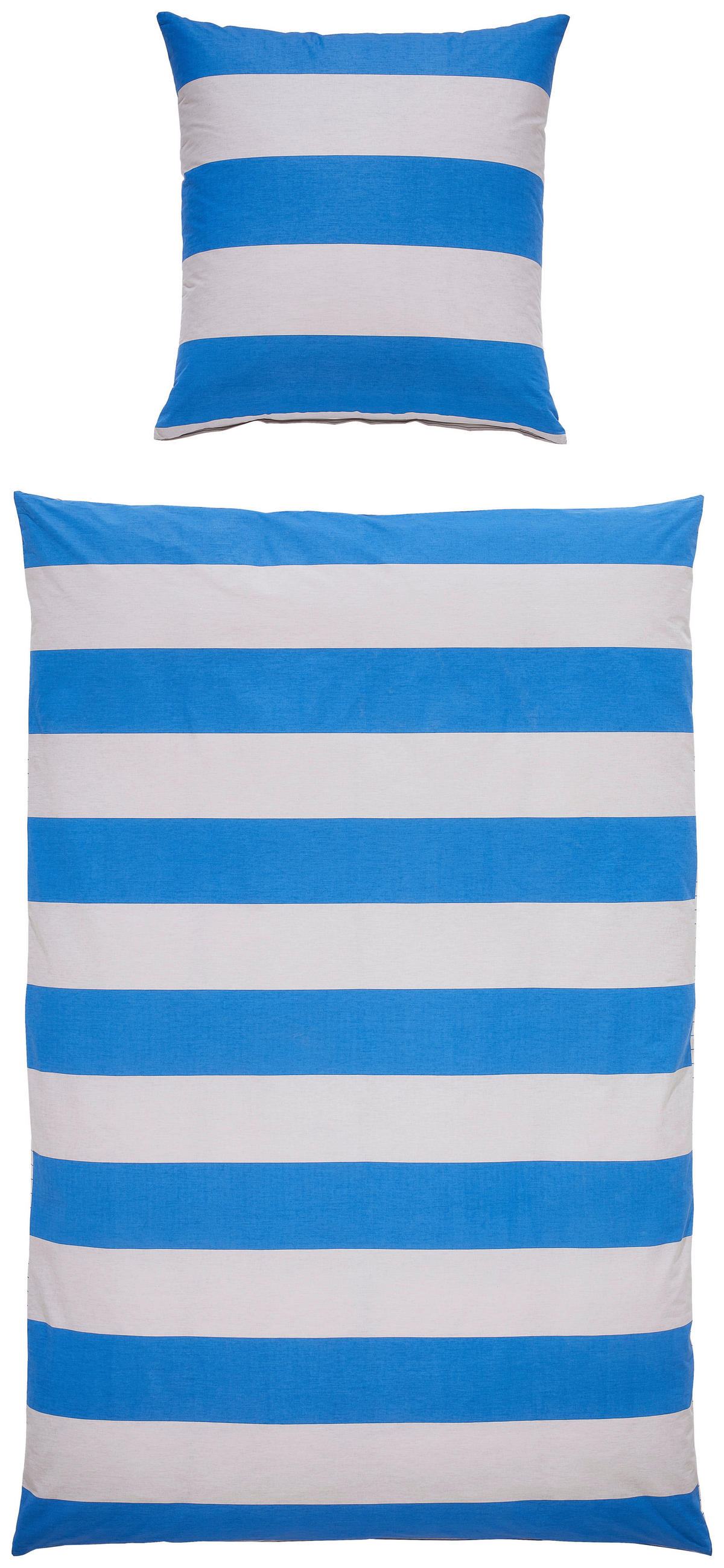 WENDEBETTWÄSCHE Renforcé 155/220 cm  - Sandfarben/Blau, Design, Textil (155/220cm) - Tom Tailor