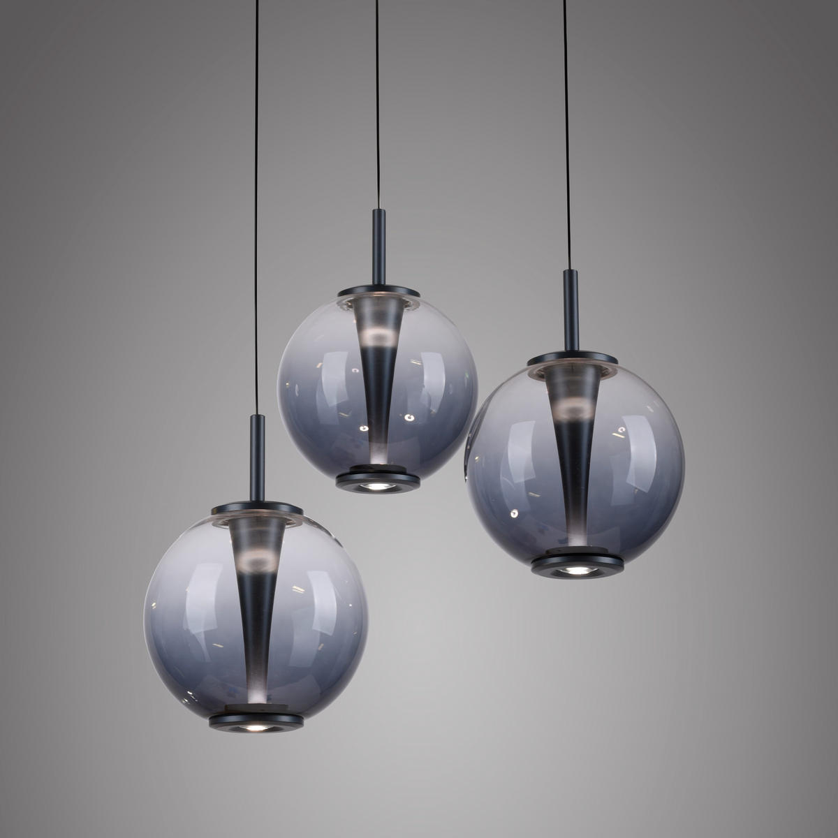 LED-PENDELLEUCHTE 50/50/240 cm   - Grau, Trend, Glas/Metall (50/50/240cm) - Neuhaus PURE