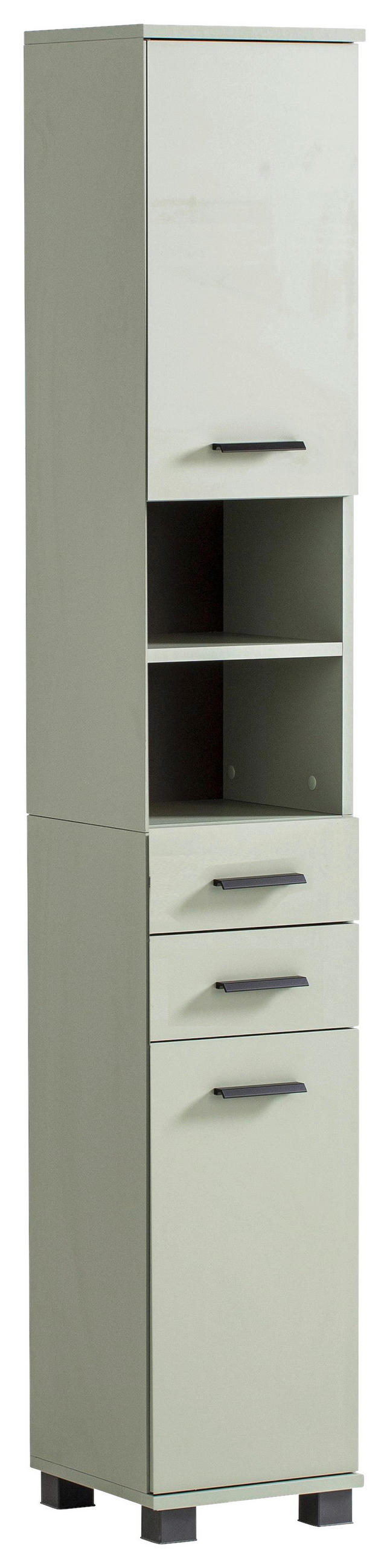 HOCHSCHRANK 30,3/181/32,6 cm  - Pastellgrün/Schwarz, KONVENTIONELL, Holzwerkstoff/Kunststoff (30,3/181/32,6cm) - Stylife