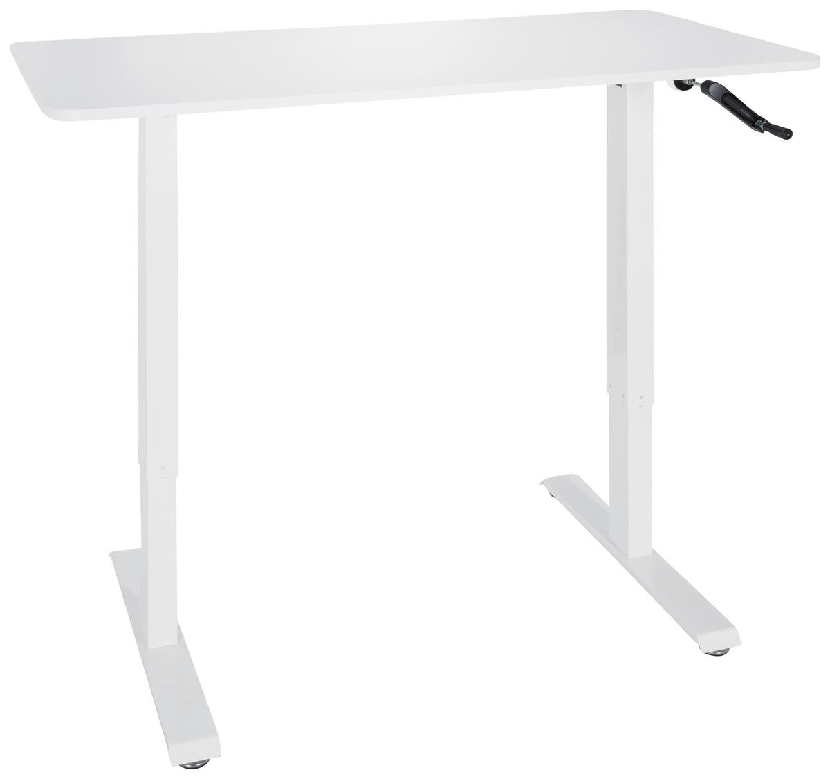 PISALNA MIZA kovina, leseni material bela  - bela, Moderno, kovina/leseni material (120/74/60cm) - MID.YOU