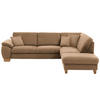 ECKSOFA in Mikrofaser Sandfarben  - Sandfarben/Wildeiche, Natur, Holz/Textil (286/236cm) - Voleo