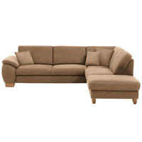 ECKSOFA in Mikrofaser Sandfarben  286/236 cm  - Sandfarben/Wildeiche, Natur, Holz/Textil (286/236cm) - Voleo