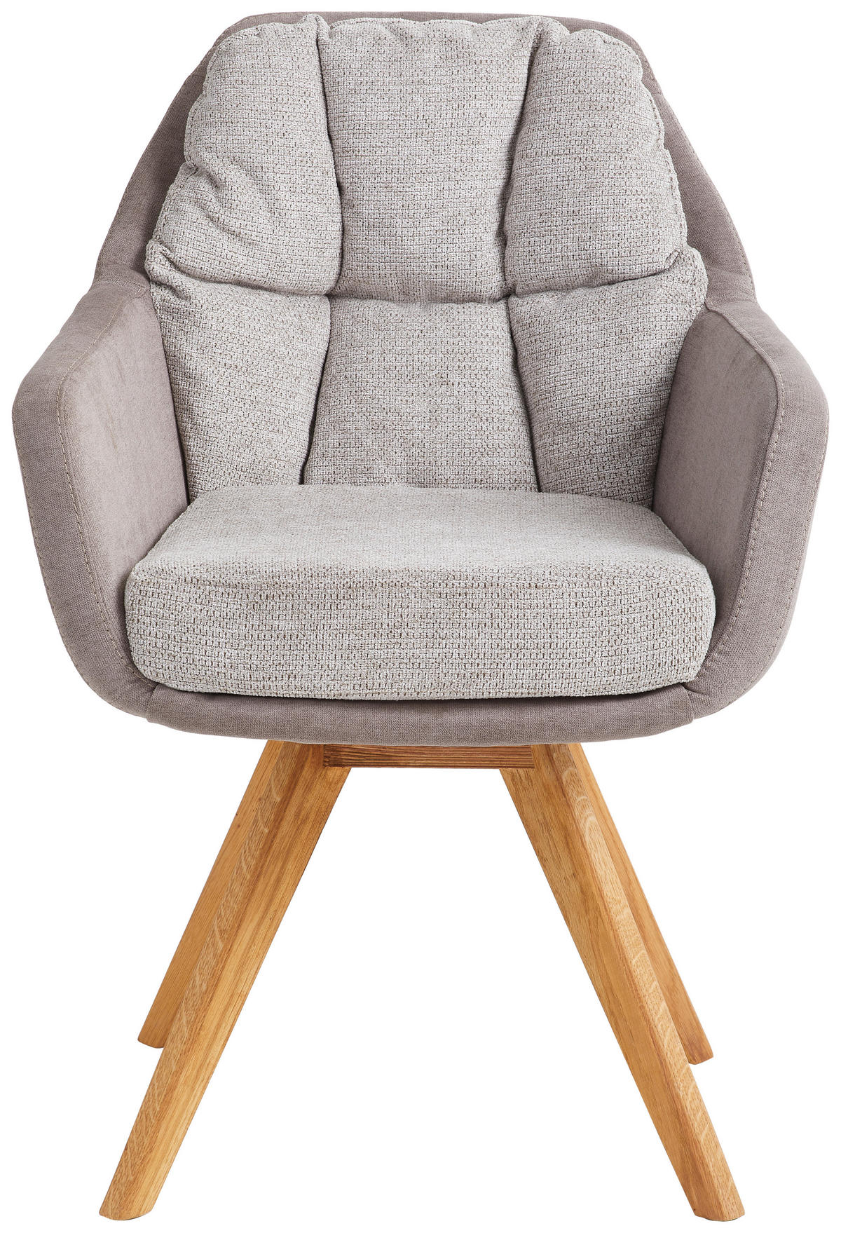 ARMLEHNSTUHL  in Flachgewebe  - Wildeiche/Cappuccino, Design, Holz/Textil (65/85/68cm) - Linea Natura