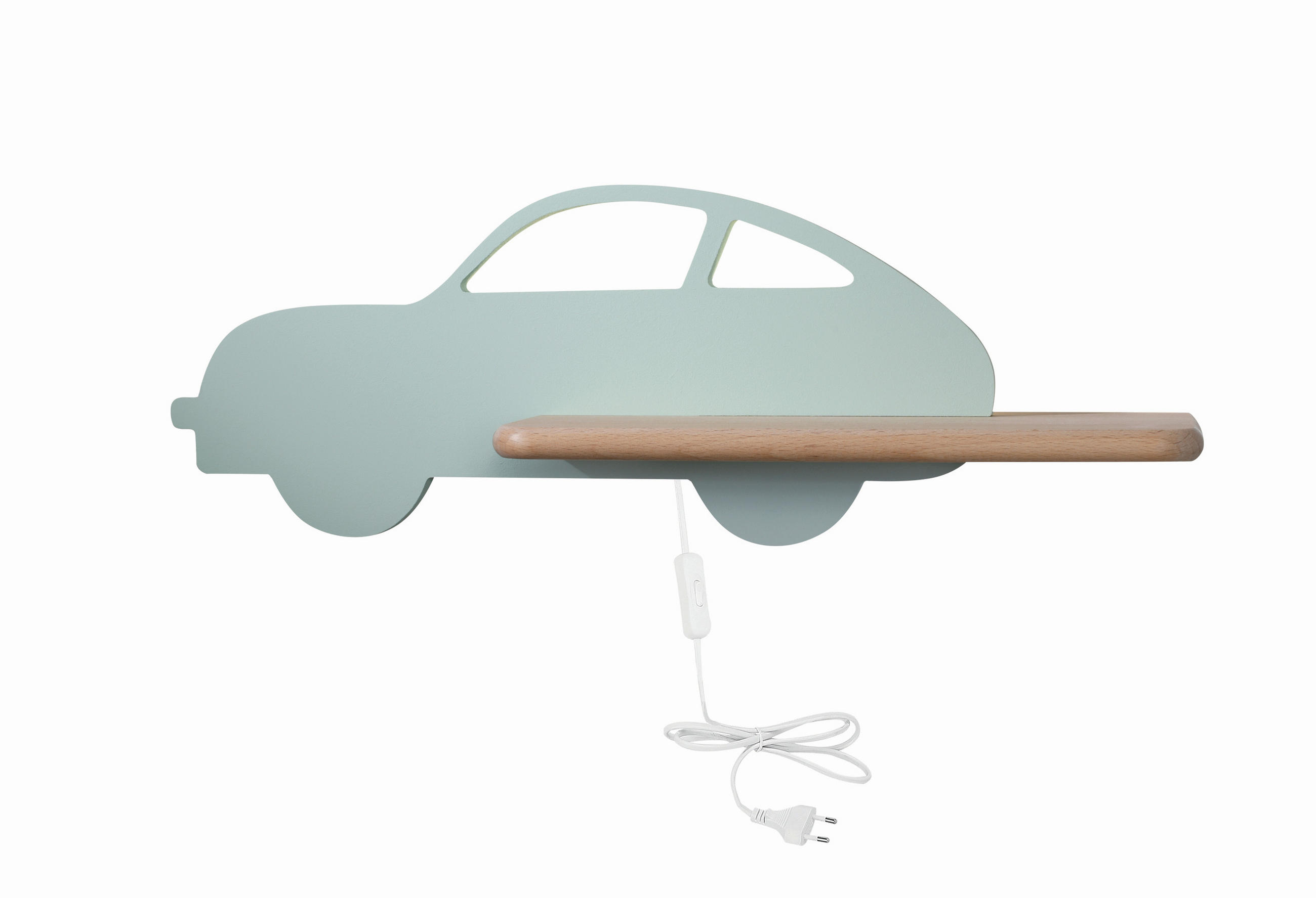 XXXLutz Kinderwandleuchte Car Mintgrün 12x15x43 cm