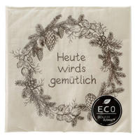 SERVIETTE    - Creme/Braun, LIFESTYLE, Papier (16,5/16,5/3cm)