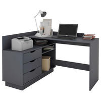 ECKSCHREIBTISCH 129/83,5/105 cm  in Anthrazit  - Anthrazit, Basics, Holzwerkstoff (129/83,5/105cm) - MID.YOU