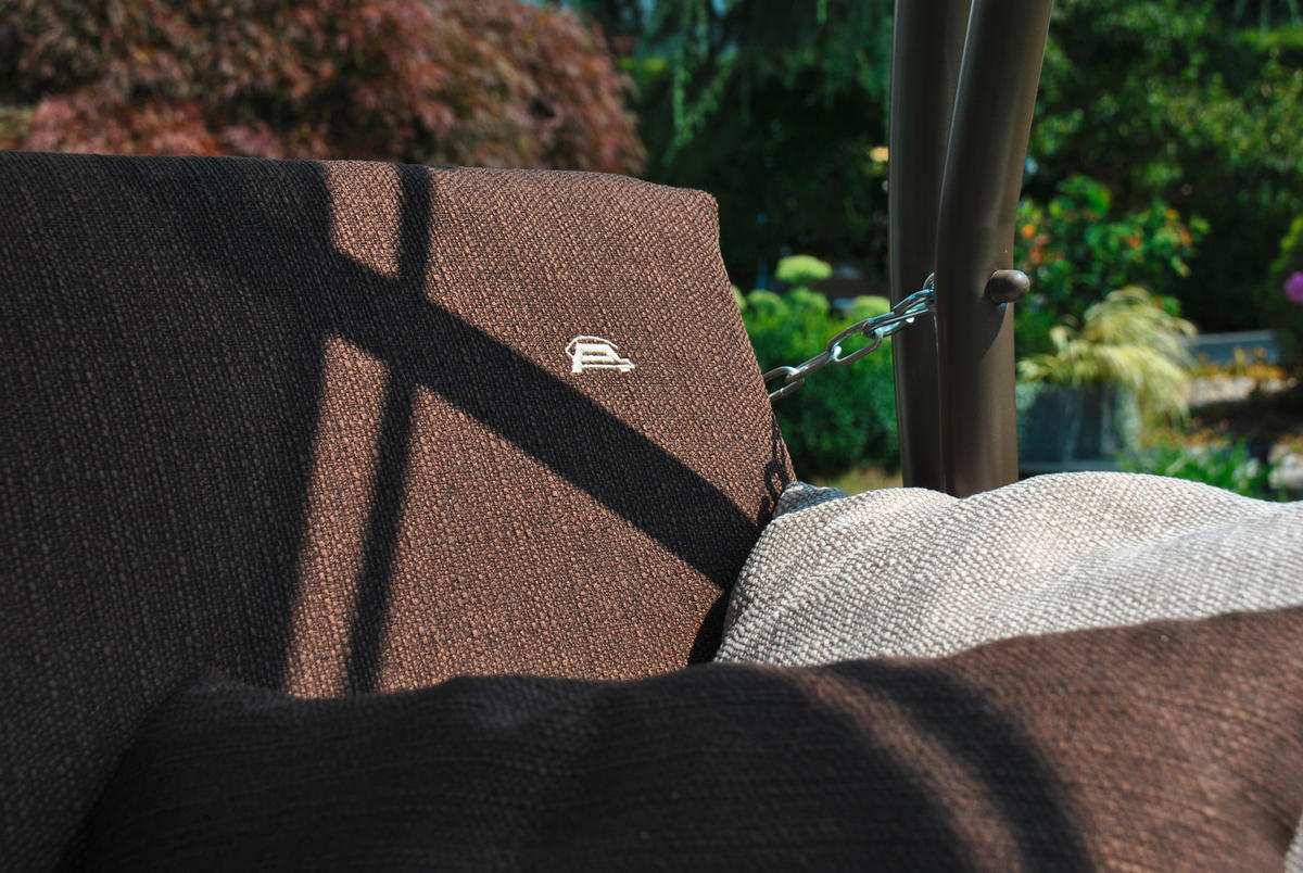HOLLYWOODSCHAUKEL 210/160/145 cm  - Dunkelgrau/Dunkelbraun, Basics, Textil/Metall (210/160/145cm) - Boxxx