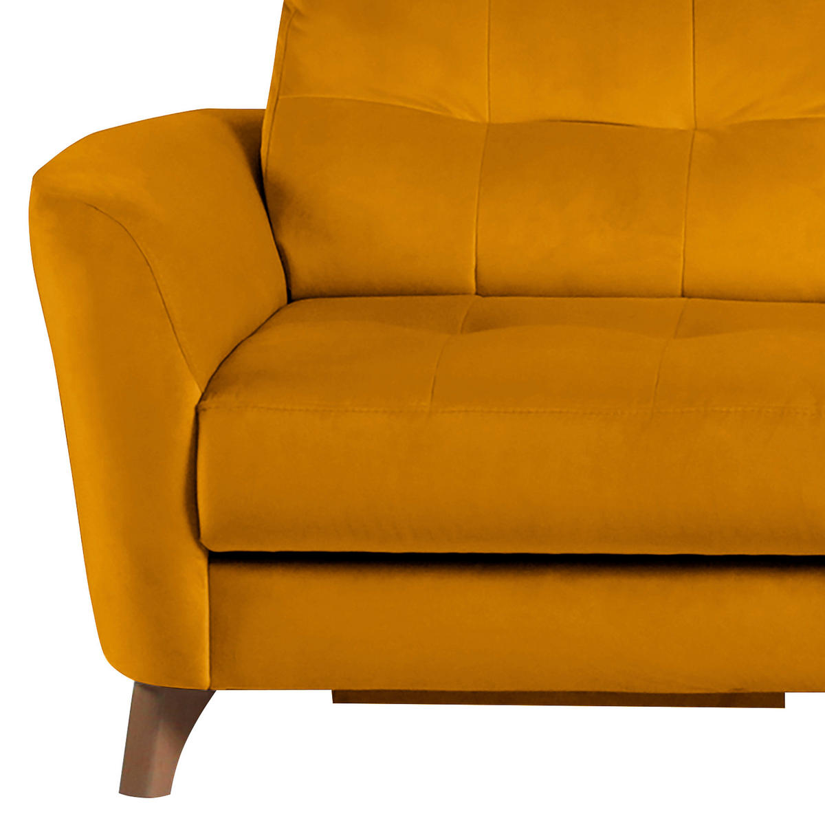 ECKSOFA Gelb Samt Bettkasten, Schlaffunktion, Liegefläche im Originalstoff  - Gelb/Buchefarben, Design, Holz/Textil (238/168cm) - Livetastic