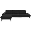 ECKSOFA in Flachgewebe Anthrazit  - Anthrazit/Schwarz, Design, Textil/Metall (190/309cm) - Beldomo Style