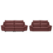 SITZGARNITUR in Leder Rot - Rot, Design, Leder/Metall (212/180/94/95cm) - Natuzzi Editions