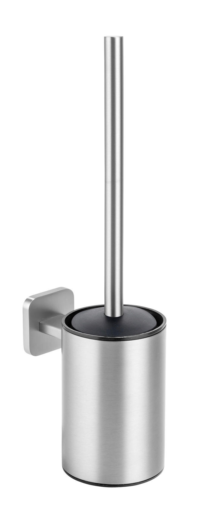 WC-BÜRSTENGARNITUR - Edelstahlfarben/Schwarz, MODERN, Kunststoff/Metall (9/13,5/37cm) - Wenko