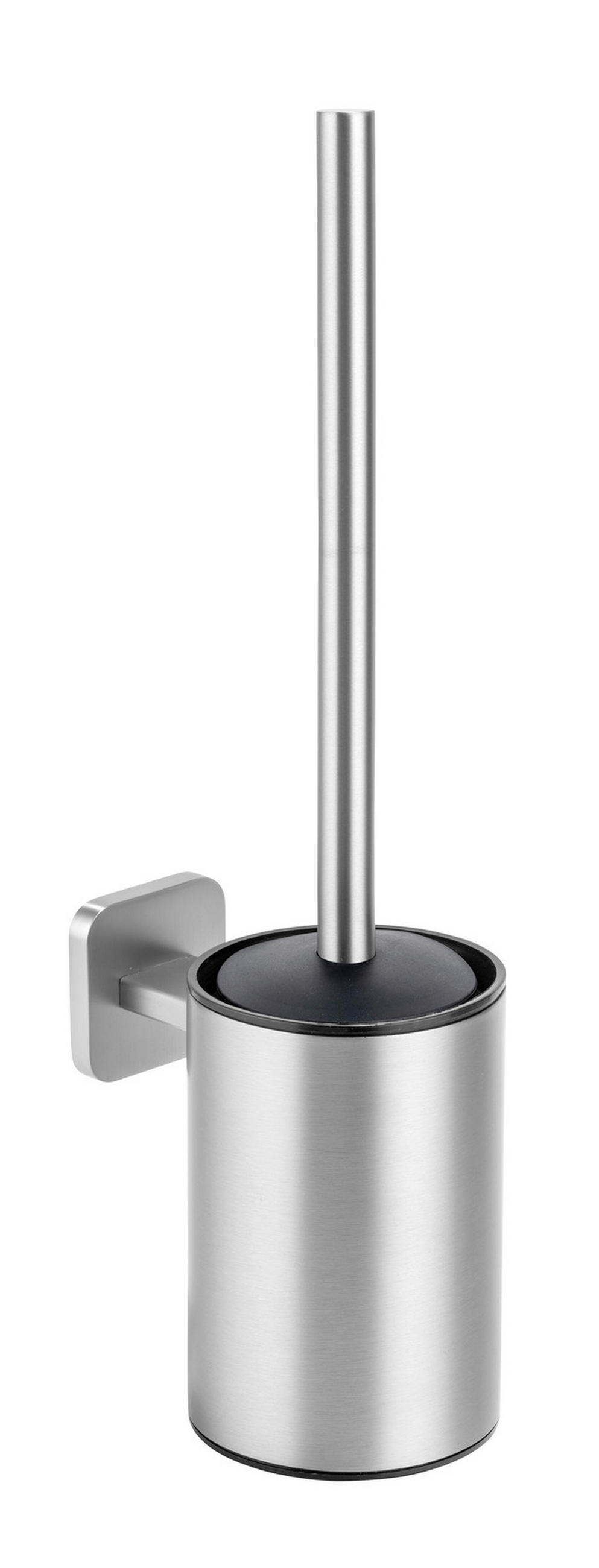 WC-BÜRSTENGARNITUR - Edelstahlfarben/Schwarz, MODERN, Kunststoff/Metall (9/13,5/37cm) - Wenko