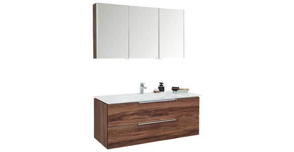 BADEZIMMER - Eichefarben/Weiß, Design, Glas/Holzwerkstoff (120cm) - Dieter Knoll