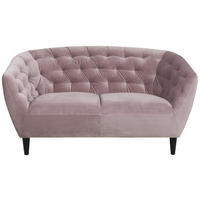 CHESTERFIELD-SOFA Rosa Samt  - Schwarz/Rosa, Trend, Holz/Textil (150/78/84cm) - Ambia Home