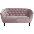 CHESTERFIELD-SOFA in Samt Rosa  - Schwarz/Rosa, Trend, Holz/Textil (150/78/84cm) - Ambia Home