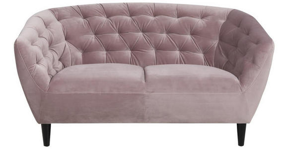 CHESTERFIELD-SOFA in Samt Rosa  - Schwarz/Rosa, Trend, Holz/Textil (150/78/84cm) - Ambia Home