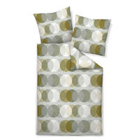 BETTWÄSCHE Palermo Makosatin 155/220 cm  - Dunkelgrün/Hellgrün, Basics, Textil (155/220cm) - Janine