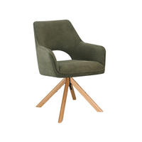ARMLEHNSTUHL  Sitzfläche 360° drehbar, inklusive Armlehnen Cord  Grün, Eichefarben  - Eichefarben/Grün, Design, Holz/Textil (60/85/63cm) - Hom`in