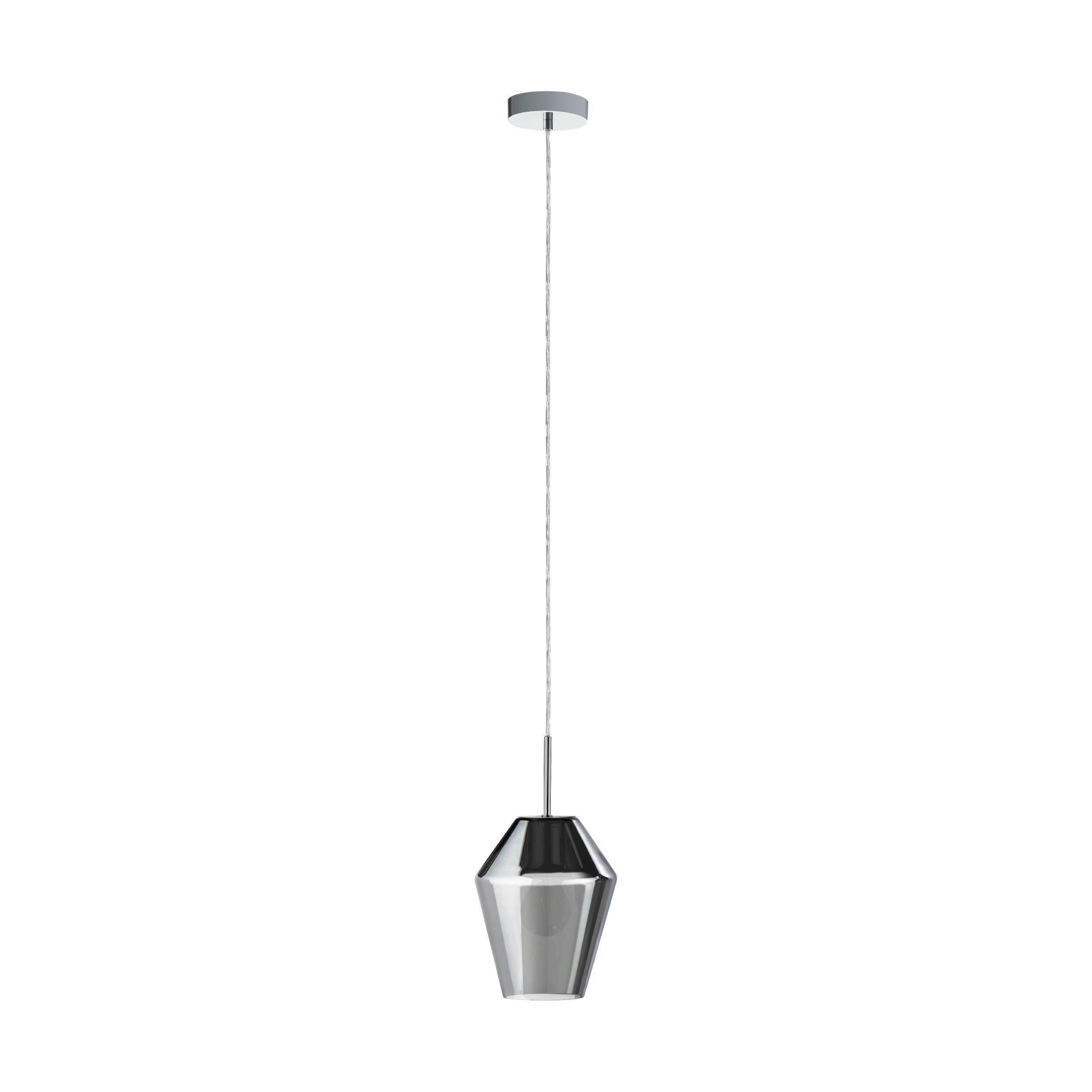 HÄNGLAMPA Murmillo 17/150 cm  - kromfärg/svart, Design, metall/glas (17/150cm) - Eglo