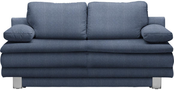 SCHLAFSOFA Webstoff Blau  - Chromfarben/Blau, Design, Textil/Metall (194/96/86cm) - Novel