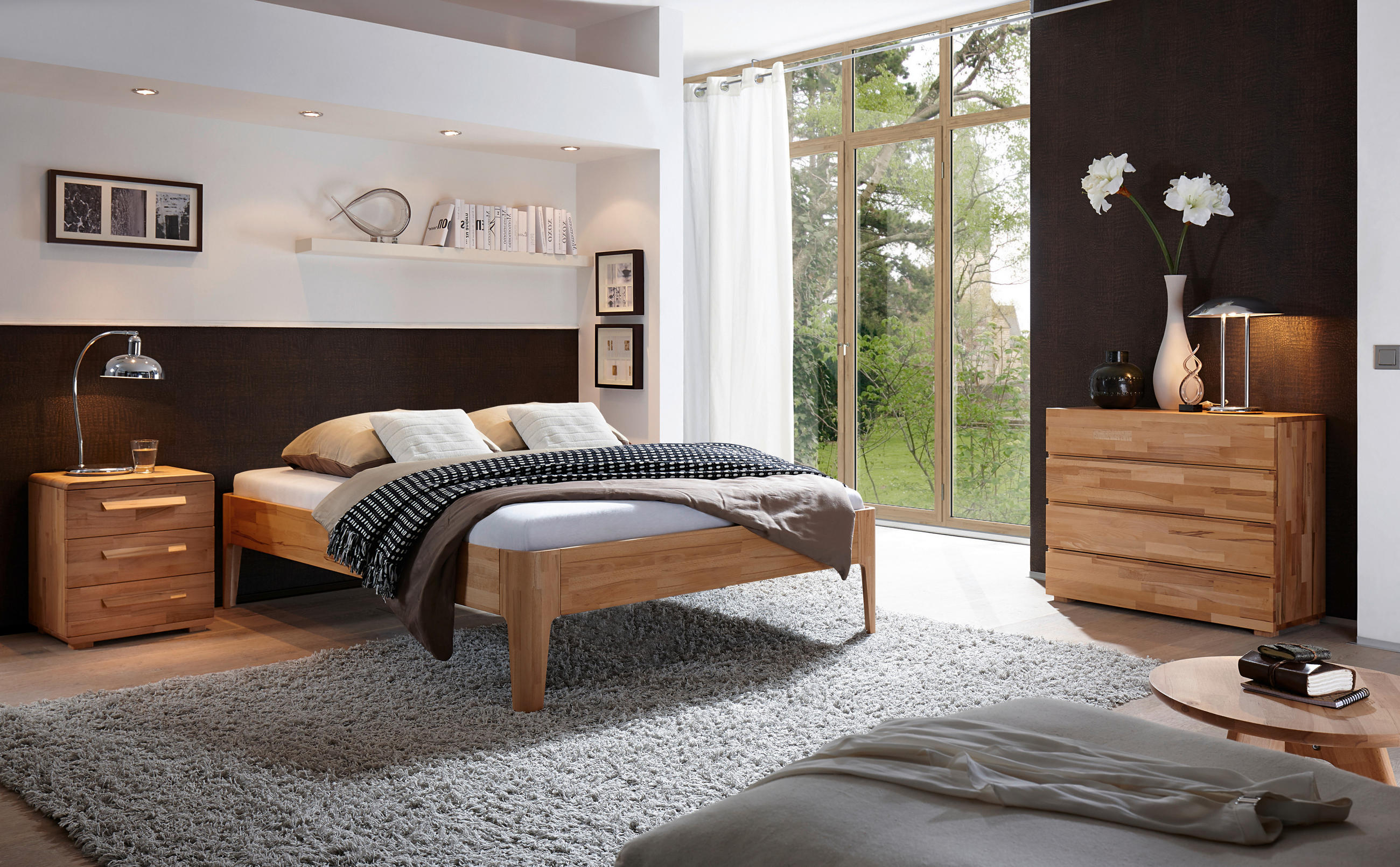 BETT 180/200 cm  in Buchefarben  - Buchefarben, Design, Holz (180/200cm) - Hasena