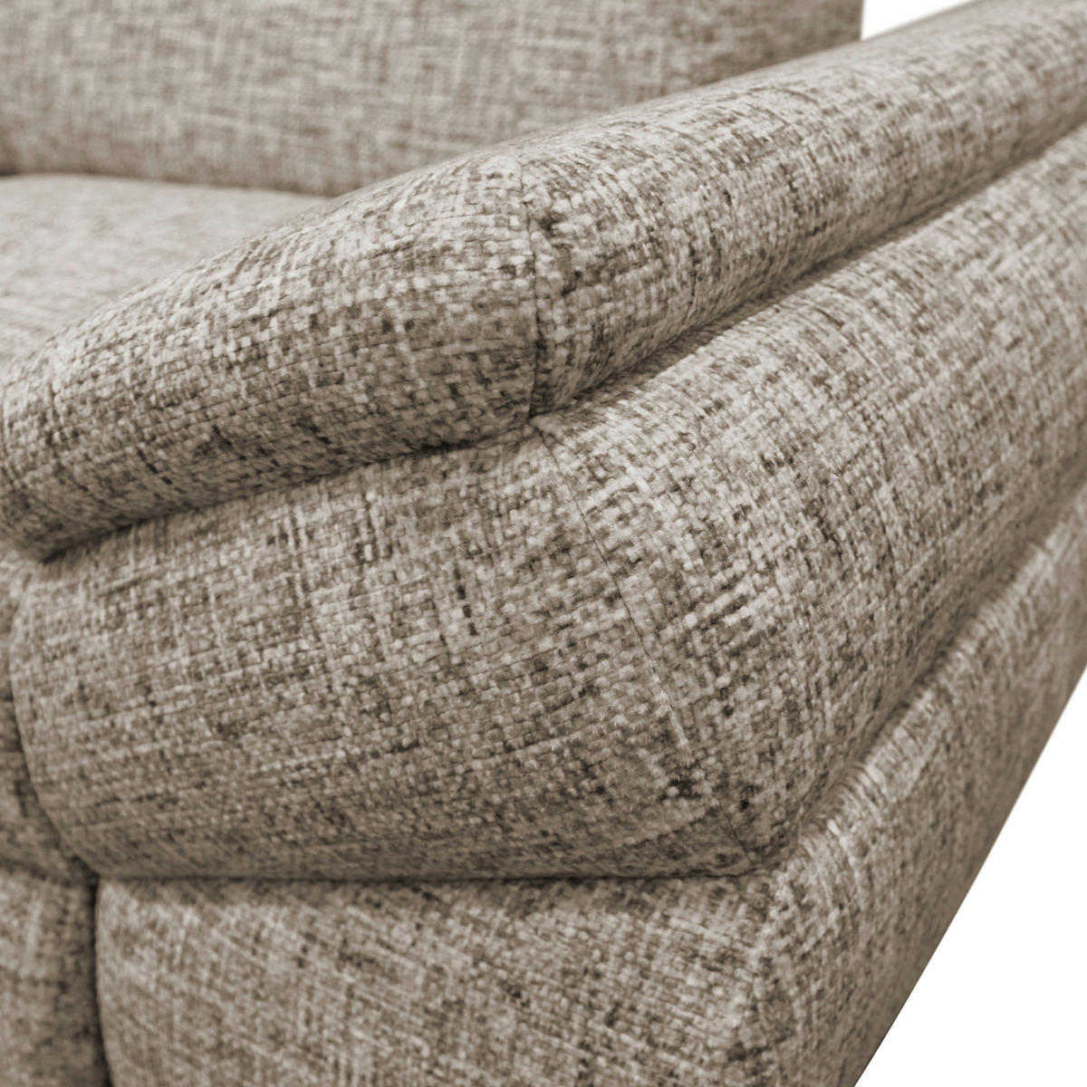 ECKSOFA in Struktur, Plüsch Hellbraun  - Hellbraun/Schwarz, Design, Textil/Metall (201/274cm) - MID.YOU