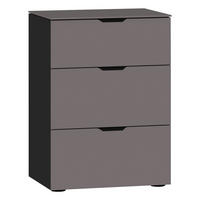 NACHTSCHRANK 45/65/43 cm  - Dunkelgrau/Schwarz, Design, Glas/Holzwerkstoff (45/65/43cm) - Jutzler