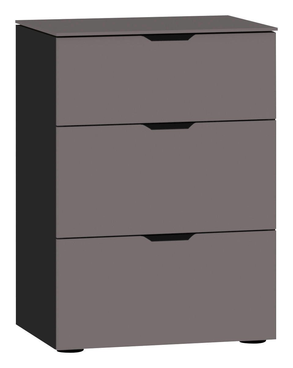 Jutzler Nachtschrank Schwarz, Dunkelgrau 45x65x43 cm