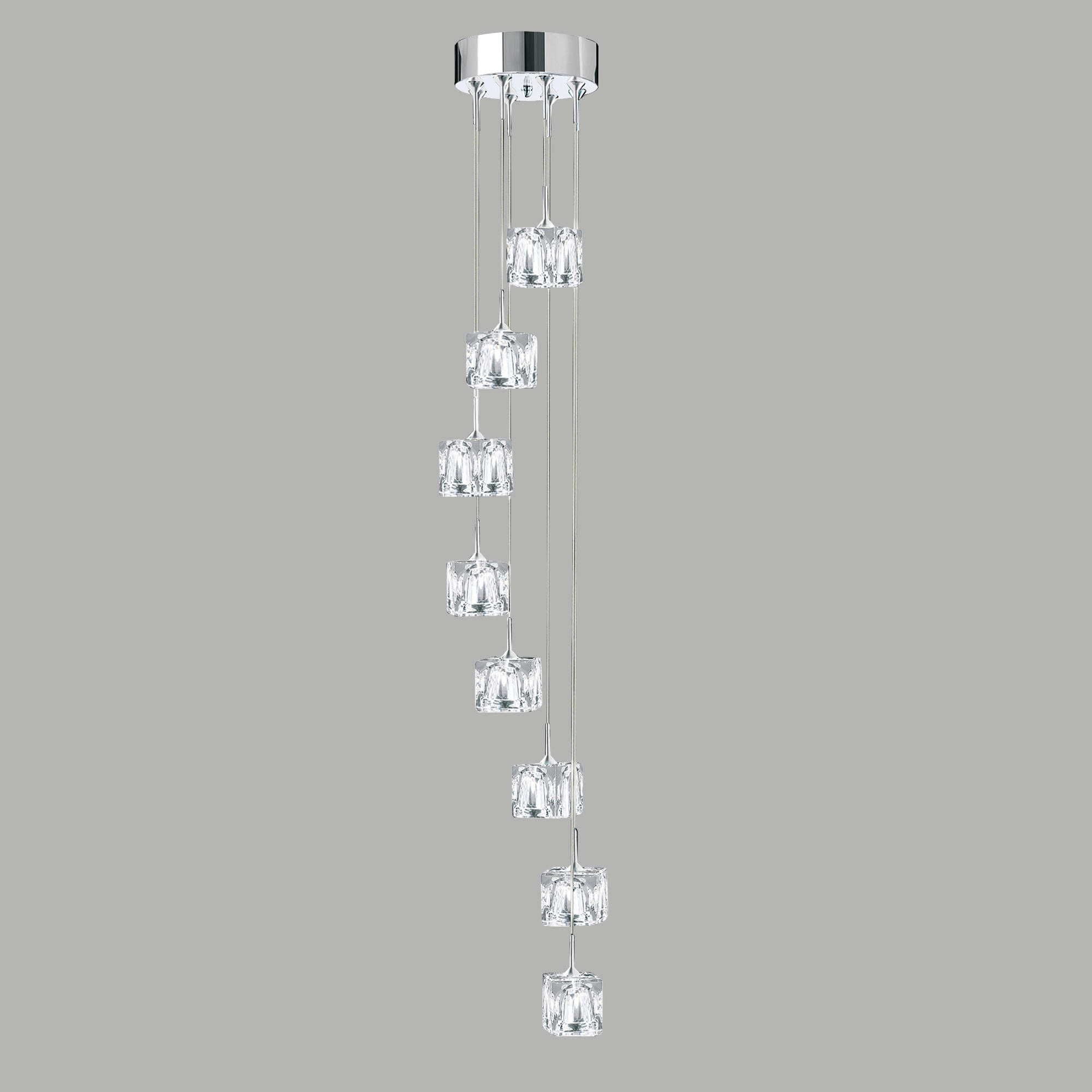 LED-HÄNGELEUCHTE 20/150 cm  - Chromfarben, Design, Glas/Metall (20/150cm)