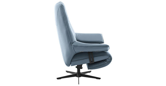 RELAXSESSEL in Leder Blau  - Blau/Beige, Design, Leder/Metall (92/79/82cm) - Dieter Knoll