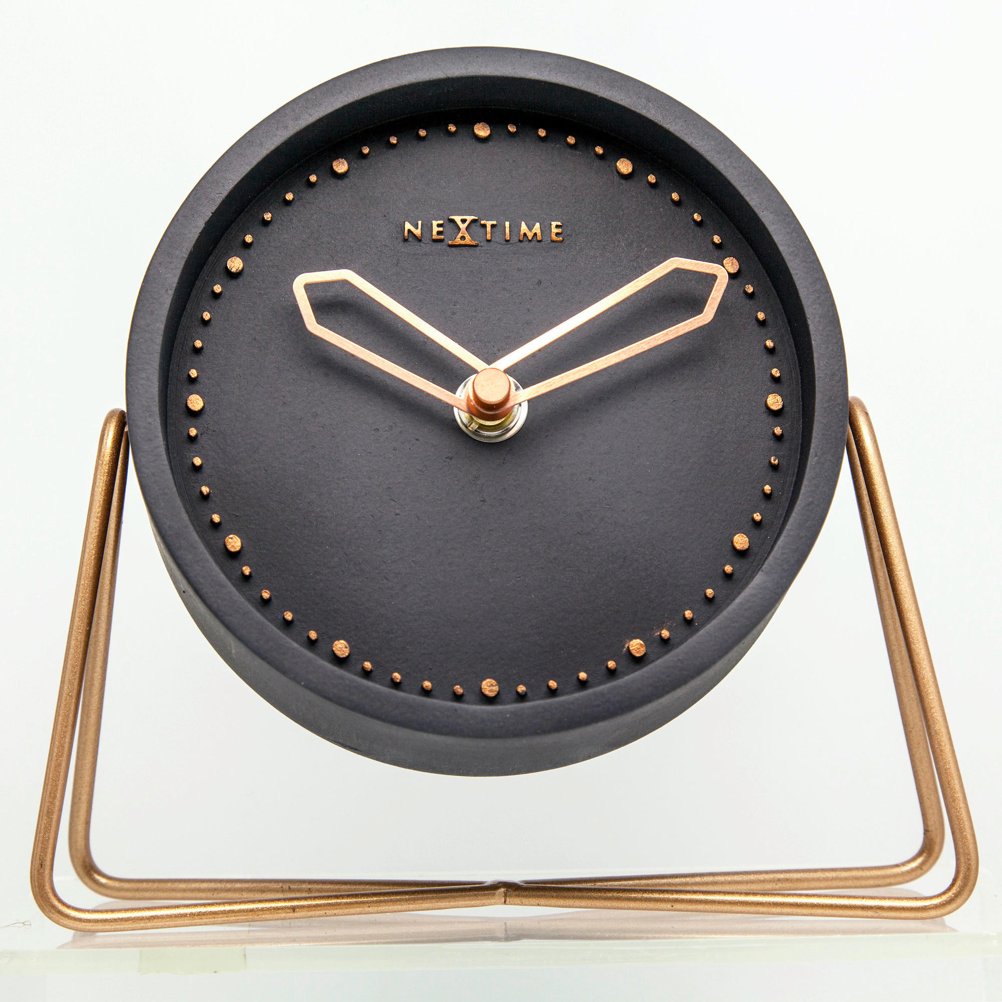 BORDSKLOCKA 17/15,5/5,5 cm   - svart, Basics, metall/naturmaterial (17/15,5/5,5cm)