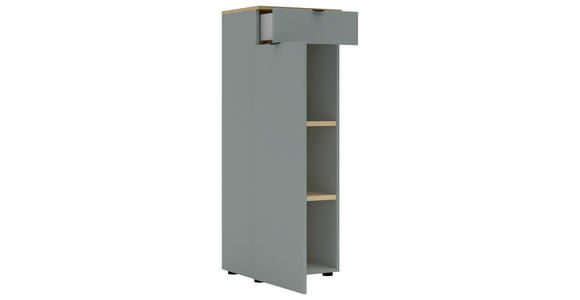 KOMMODE , 45/127/38 cm, 1 Schublade(n)  - Schilfgrün/Schwarz, KONVENTIONELL, Holzwerkstoff/Metall (45/127/38cm) - Voleo