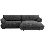 ECKSOFA in Flachgewebe Graubraun  264/185 cm  - Graubraun/Schwarz, Design, Kunststoff/Textil (264/185cm) - Emilio Belluti