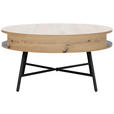 COUCHTISCH in Metall, Holzwerkstoff 80/80/38 cm  - Eichefarben/Schwarz, Design, Holzwerkstoff/Metall (80/80/38cm) - Carryhome
