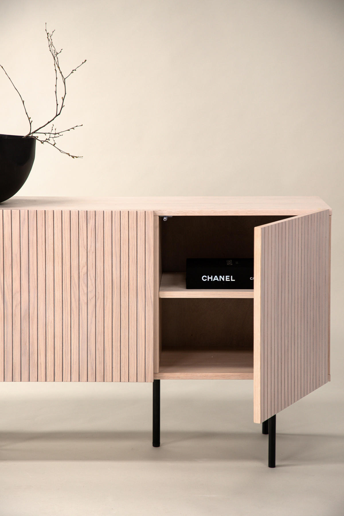 SIDEBOARD  in 150/75/42 cm  - Schwarz/Weiß, Design, Holz/Metall (150/75/42cm) - Livetastic