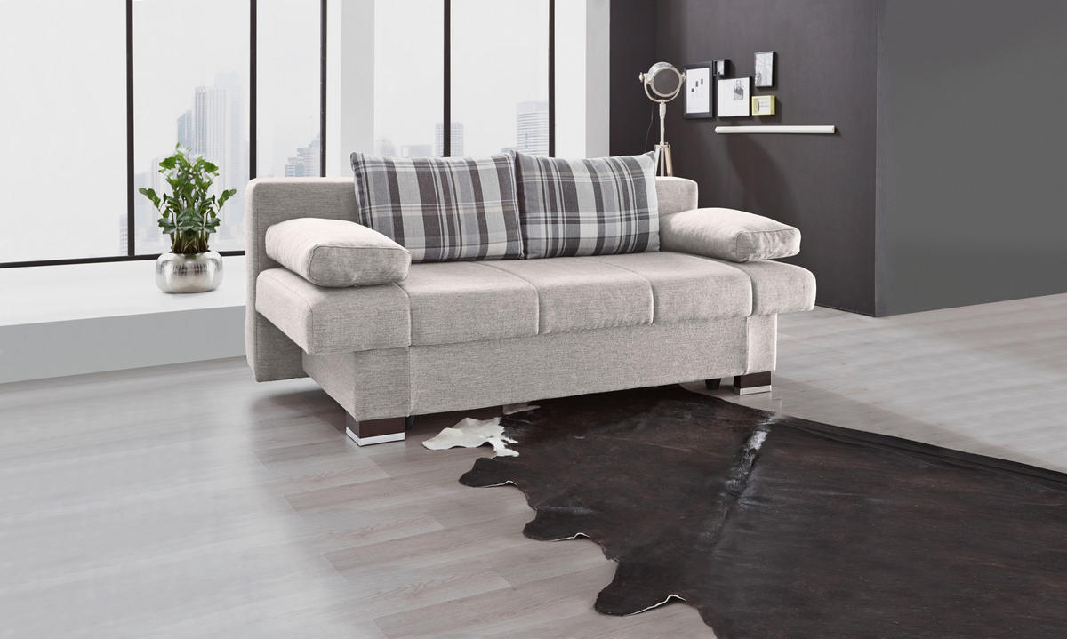 SCHLAFSOFA Helen in Hellgrau  - Wengefarben/Hellgrau, KONVENTIONELL, Holz/Textil (200/80/94cm) - Novel