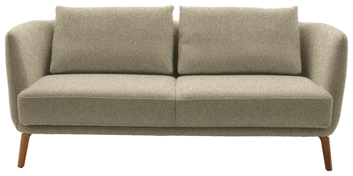 2,5-SITZER  in Flachgewebe Sandfarben  - Sandfarben/Eichefarben, Design, Holz/Textil (190/71/91cm) - Schöner Wohnen