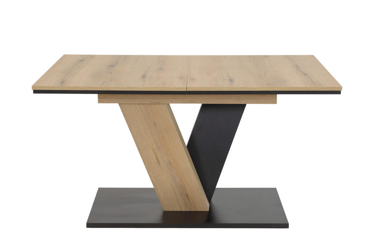 TISCHGRUPPE in Metall, Textil, Holzwerkstoff Eichefarben, Beige  - Eichefarben/Beige, MODERN, Holzwerkstoff/Textil (140 - 180/76/90cm) - MID.YOU