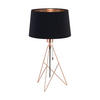 BORDSLAMPA Camporale 30/56 cm   - svart/kopparfärgad, Basics, metall/textil (30/56cm) - Eglo