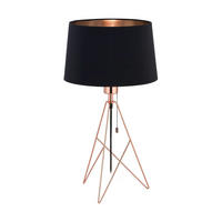 BORDSLAMPA Camporale 30/56 cm   - svart/kopparfärgad, Basics, metall/textil (30/56cm) - Eglo