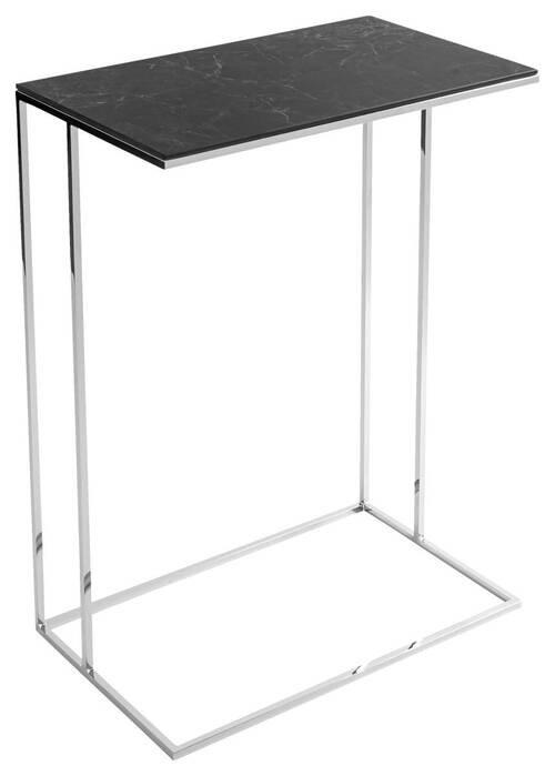 BEISTELLTISCH in Metall, Stein 68/50/30 cm  - Chromfarben/Graphitfarben, Design, Stein/Metall (68/50/30cm) - Novel