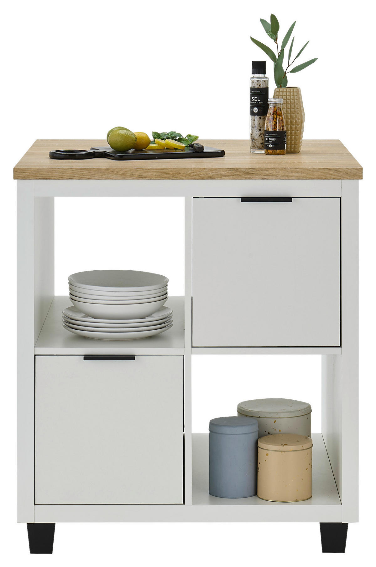 KÜCHENINSEL 82/91/82 cm  in Weiß, Eiche Artisan  - Schwarz/Weiß, Design, Holzwerkstoff/Kunststoff (82/91/82cm) - MID.YOU