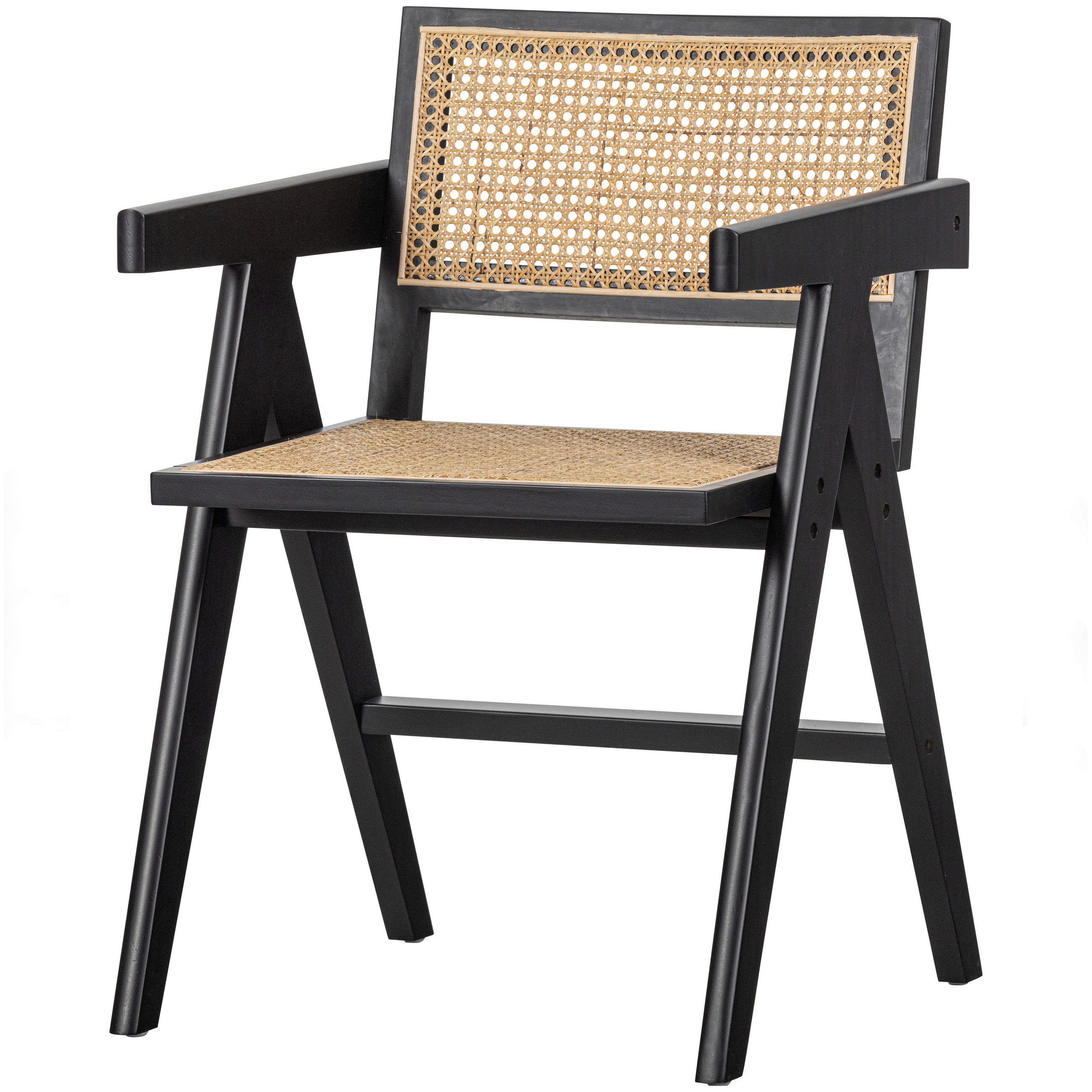 ARMLEHNSTUHL  in  - Schwarz/Naturfarben, Design, Holz (54/80/54cm) - Livetastic