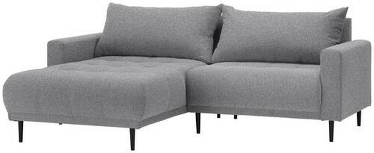 ECKSOFA in Flachgewebe Grau  160/215 cm  - Schwarz/Grau, Design, Holz/Textil (160/215cm) - Stylife