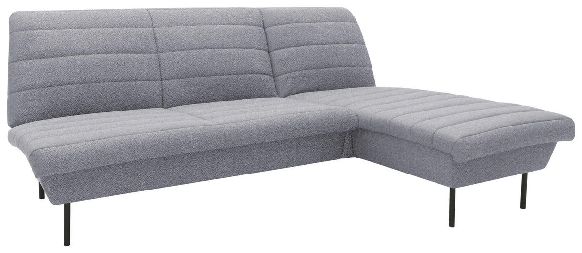 ECKSOFA in Webstoff Grau, Hellblau  214/168 cm  - Schwarz/Grau, Design, Textil/Metall (214/168cm) - LOOKS by W.Joop