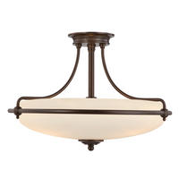 DECKENLEUCHTE  53.3/35.6 cm    - Dunkelbraun/Bronzefarben, Romantik / Landhaus, Glas/Metall (53.3/35.6cm) - Elstead Lighting
